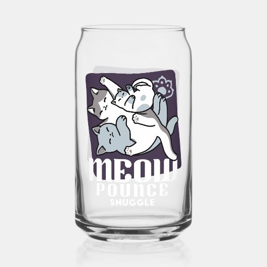Meow Pounce Snuggle - Niedliche schlafende Katzen Dosenglas (Vorderseite)