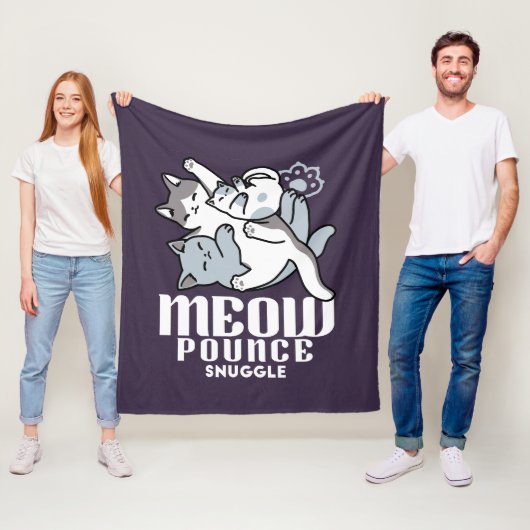 Meow Pounce Snuggle - Niedliche schlafende Katzen Fleecedecke (Beispiel)