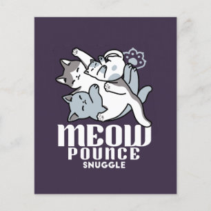 Meow Pounce Snuggle - Niedliche schlafende Katzen Flyer
