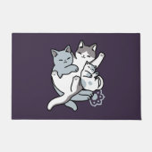 Meow Pounce Snuggle - Niedliche schlafende Katzen Fußmatte (Vorderseite)