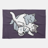 Meow Pounce Snuggle - Niedliche schlafende Katzen Geschirrtuch (Horizontal)