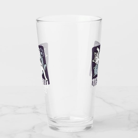 Meow Pounce Snuggle - Niedliche schlafende Katzen Glas (Rechts)