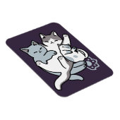 Meow Pounce Snuggle - Niedliche schlafende Katzen Magnet (Rechte Seite)