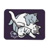 Meow Pounce Snuggle - Niedliche schlafende Katzen Magnet (Horizontal)