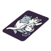 Meow Pounce Snuggle - Niedliche schlafende Katzen Magnet (Linke Seite)