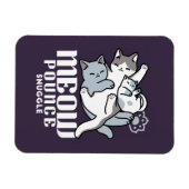 Meow Pounce Snuggle - Niedliche schlafende Katzen Magnet (Horizontal)