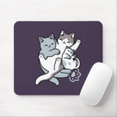 Meow Pounce Snuggle - Niedliche schlafende Katzen Mousepad (Mit Mouse)