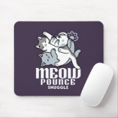 Meow Pounce Snuggle - Niedliche schlafende Katzen Mousepad (Mit Mouse)