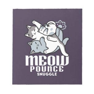 Meow Pounce Snuggle - Niedliche schlafende Katzen Notizblock