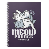 Meow Pounce Snuggle - Niedliche schlafende Katzen Notizblock (Vorderseite)