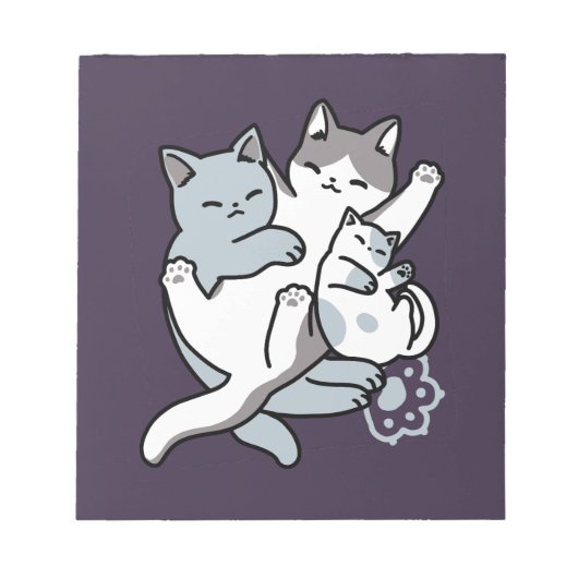 Meow Pounce Snuggle - Niedliche schlafende Katzen Notizblock (Vorderseite)