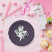 Meow Pounce Snuggle - Niedliche schlafende Katzen Pappteller (Party)