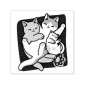 Meow Pounce Snuggle - Niedliche schlafende Katzen Permastempel (Design)
