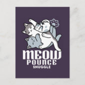 Meow Pounce Snuggle - Niedliche schlafende Katzen Postkarte (Vorderseite)