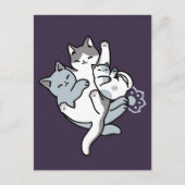 Meow Pounce Snuggle - Niedliche schlafende Katzen Postkarte (Vorderseite)