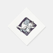 Meow Pounce Snuggle - Niedliche schlafende Katzen Serviette (Ecke)