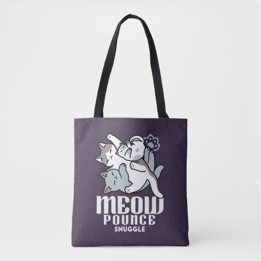 Meow Pounce Snuggle - Niedliche schlafende Katzen Tasche (Vorderseite)