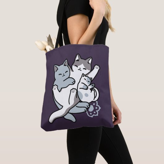 Meow Pounce Snuggle - Niedliche schlafende Katzen Tasche (Von Nahem)