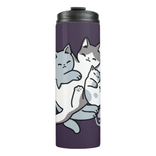 Meow Pounce Snuggle - Niedliche schlafende Katzen Thermosbecher