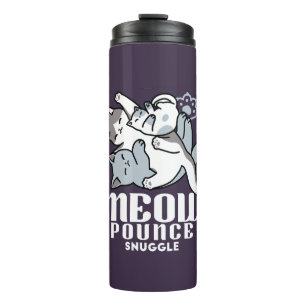 Meow Pounce Snuggle - Niedliche schlafende Katzen Thermosbecher