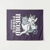 Meow Pounce Snuggle - Niedliche schlafende Katzen Wandteppich (Vorderseite (Horizontal))