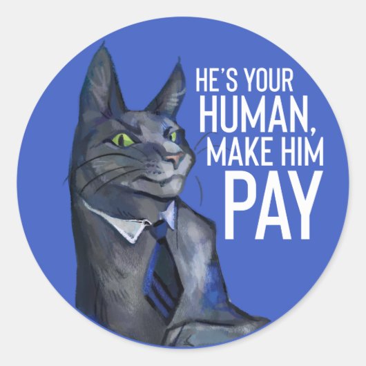 Meow Puffytail Round Aufkleber (Vorderseite)