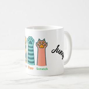 Meow Purr Scratch - Niedliche Funny Cat Paw Tasse