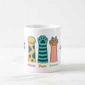 Meow Purr Scratch - Niedliche Funny Cat Paw Tasse (Mittel)