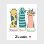 Meow – Purr – Scratch stickers Aufkleber (Blatt)