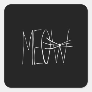 Meow Quadratischer Aufkleber
