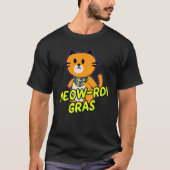 Meow Rdi Gras Mardi Gras Cat Pun Funny Kitten Be T-Shirt (Vorderseite)