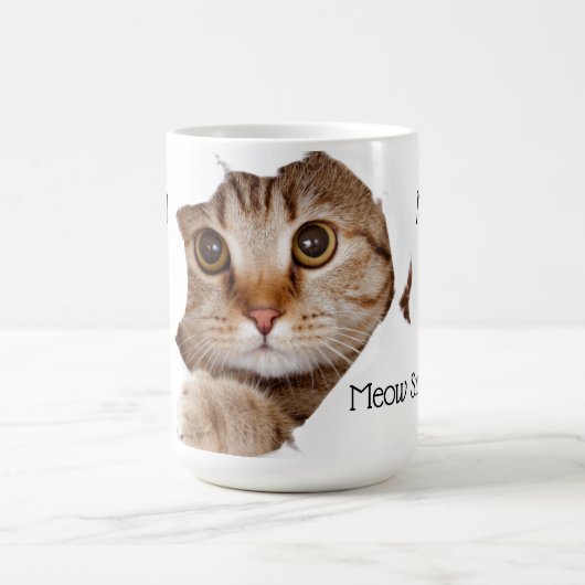 Meow Riech Nip Funny Cat Foto Kaffeetasse (Mittel)