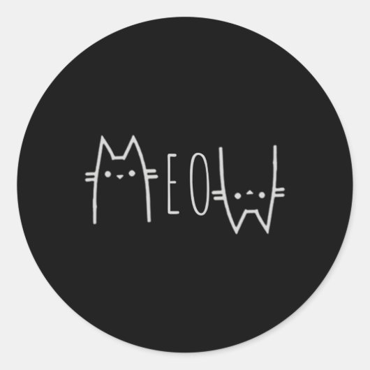 Meow Runder Aufkleber (Vorderseite)