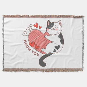 Meow Sie Niedlich Cat Valentinstag Decke