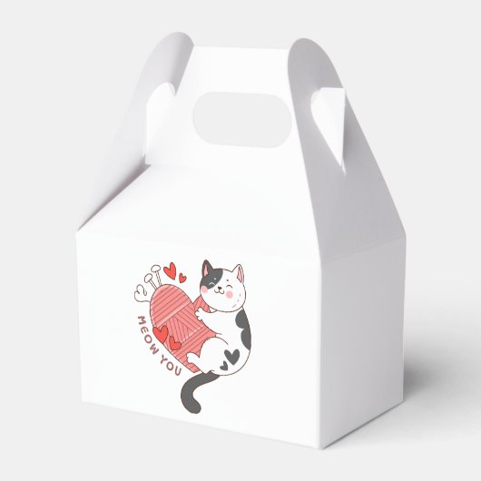 Meow Sie Niedlich Cat Valentinstag Geschenkschachtel (Vorderseite)