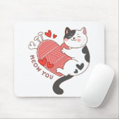 Meow Sie Niedlich Cat Valentinstag Mousepad (Mit Mouse)