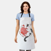 Meow Sie Niedlich Cat Valentinstag Schürze (Getragen)