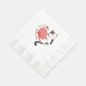 Meow Sie Niedlich Cat Valentinstag Serviette (Ecke)