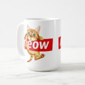 Meow Sign Kitty Design Kaffeetasse (Vorderseite Links)
