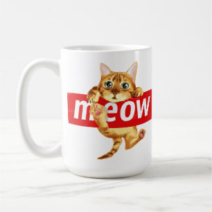 Meow Sign Kitty Design Kaffeetasse