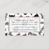 Meow Simple Modern Schwarz-weiß Cats Typografie Treuekarte (Rückseite)