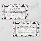 Meow Simple Modern Schwarz-weiß Cats Typografie Treuekarte (Vorne/Hinten)