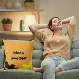 Meow Swagger Animal Pet Cat Elegante Niedliche Coo Kissen