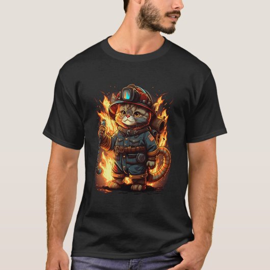 Meow-T To The Rescue Cat Firefighter For Hero T-Shirt (Vorderseite)