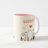Meow-Tasse Zweifarbige Tasse (VorderseiteRechts)