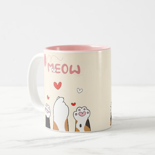 Meow-Tasse Zweifarbige Tasse (Vorderseite Links)
