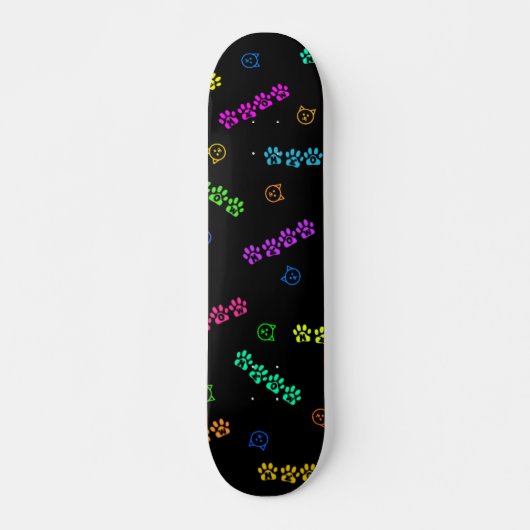 Meow-Tatzen-Drucke Skateboard (Vorne)