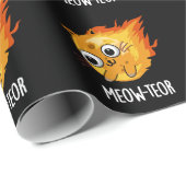 Meow-teor Funny Meteor Pun Dark BG Geschenkpapier (Rolleneckpunkt)