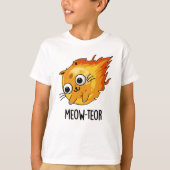 Meow-teor Funny Meteor Pun T-Shirt (Vorderseite)