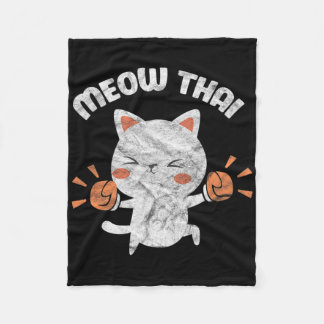 Meow Thai Funny Cat Kitten Martial Art Kickboxing  Fleecedecke